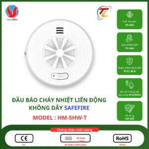 Đầu báo cháy nhiệt liên động không dây SafeFire HM-5HW-T